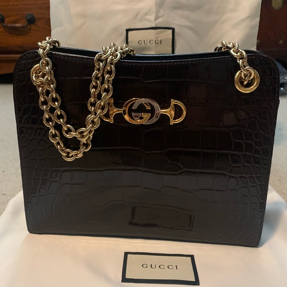 NWOT Gucci Zumi crocodile tote - Picture 6 of 16